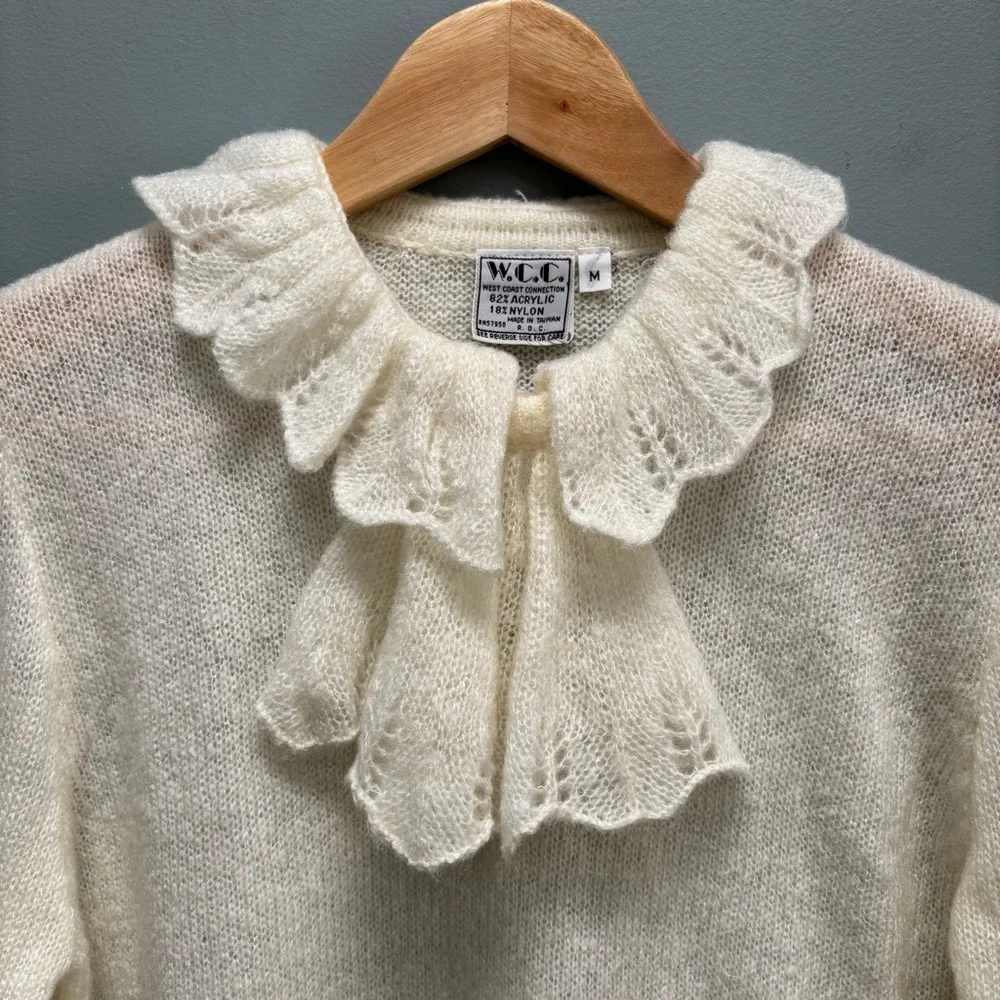 Vintage Victorian Style Sweater in Ivory - Picture 2 of 7